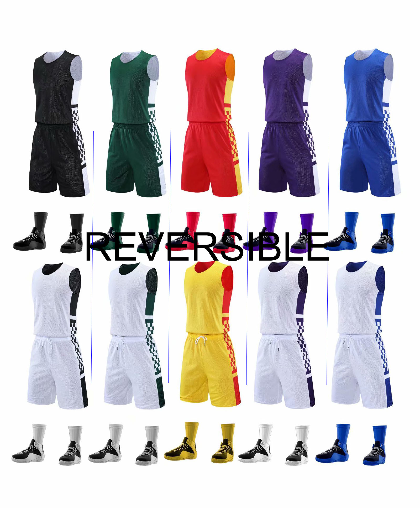 Y0242 reversible basketball jersey