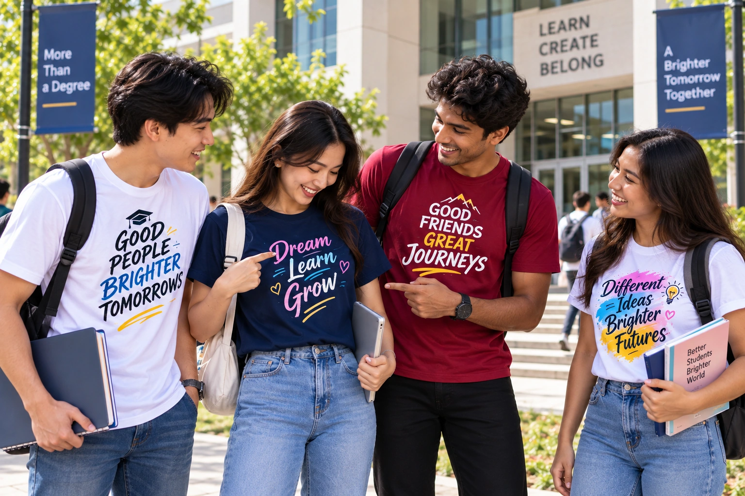 Singapore College Students in Custom Tshirts
